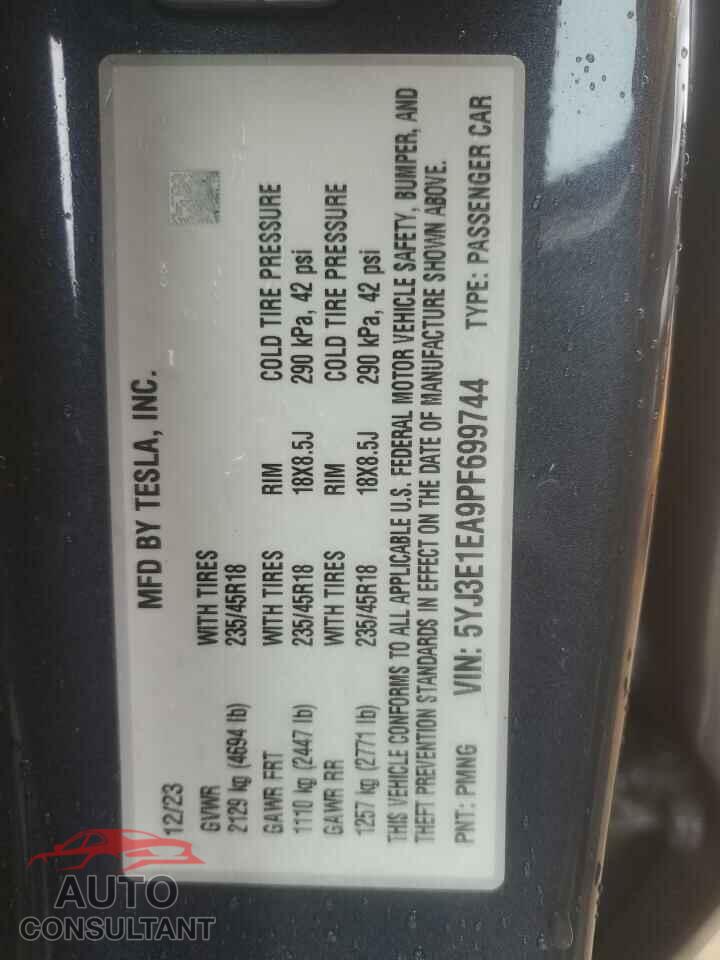 TESLA MODEL 3 2023 - 5YJ3E1EA9PF699744