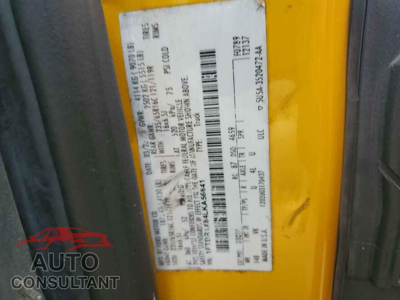 FORD TRANSIT 2020 - 1FTBR1X84LKA56841
