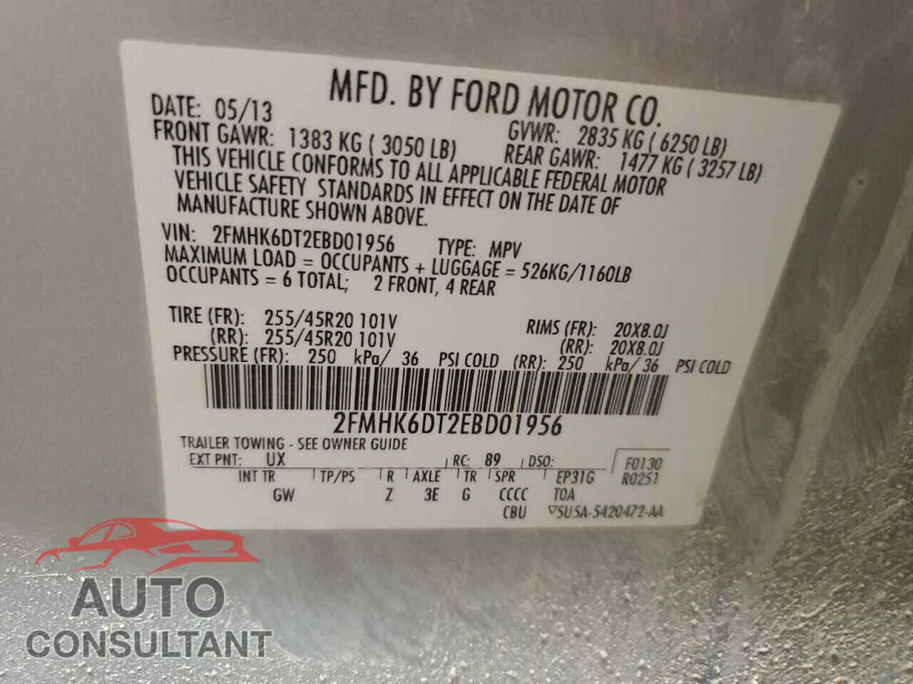 FORD FLEX 2014 - 2FMHK6DT2EBD01956