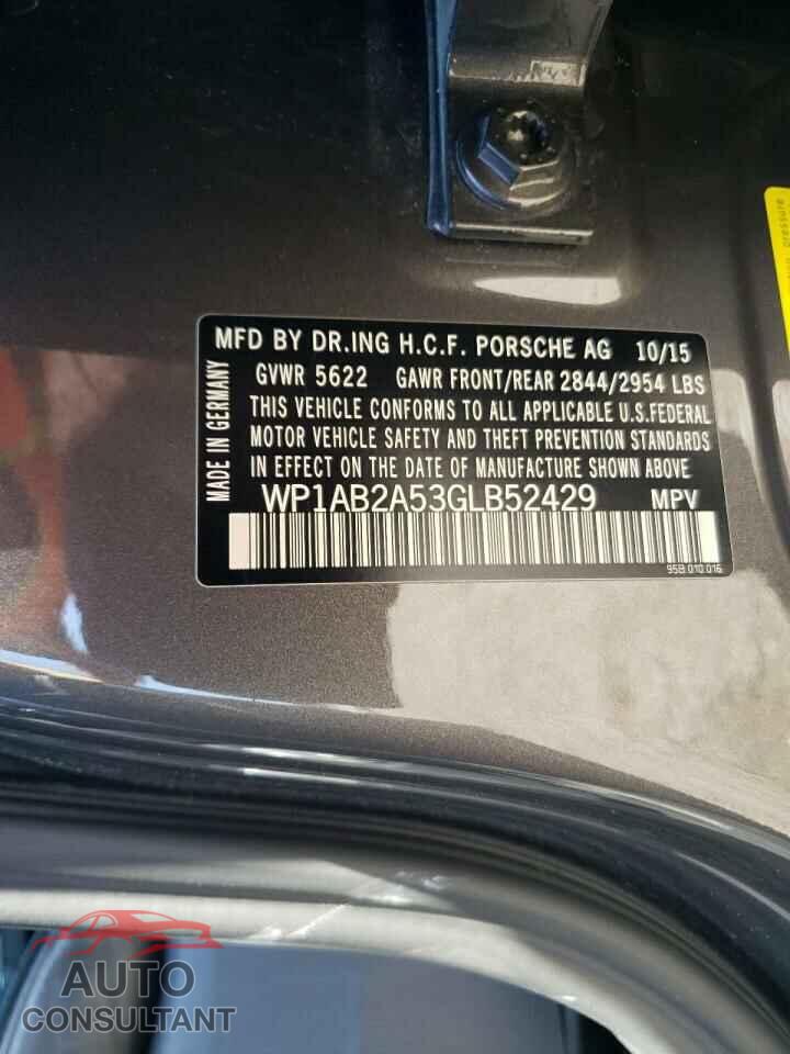 PORSCHE MACAN 2016 - WP1AB2A53GLB52429