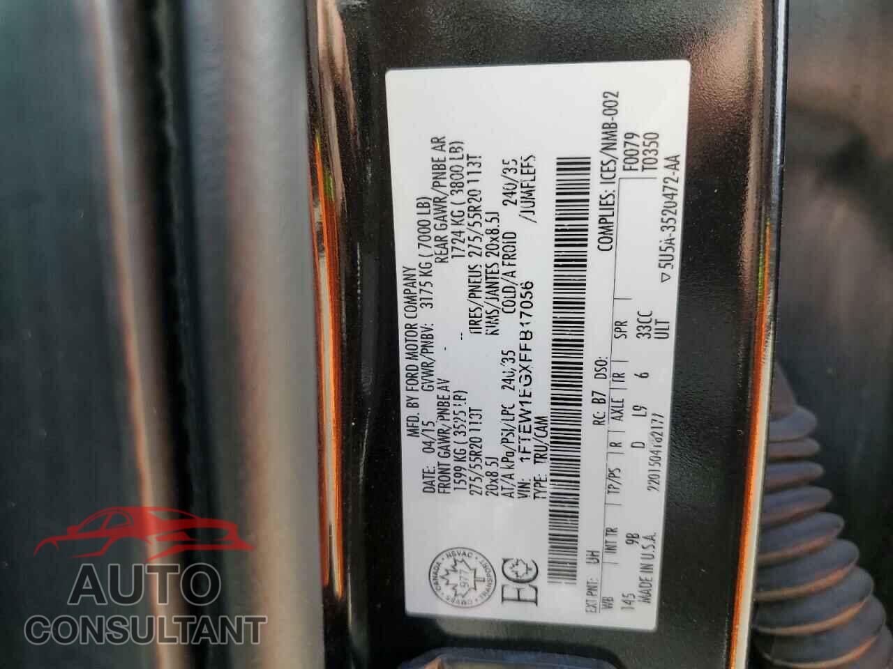 FORD F-150 2015 - 1FTEW1EGXFFB17056