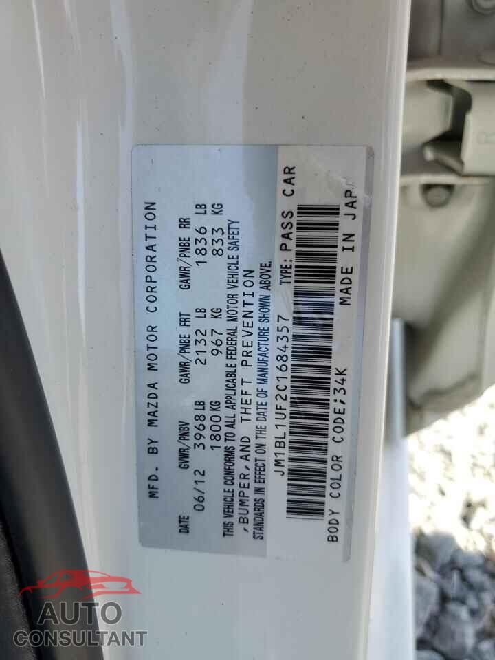 MAZDA 3 2012 - JM1BL1UF2C1684357