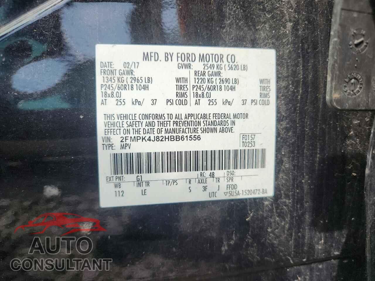 FORD EDGE 2017 - 2FMPK4J82HBB61556