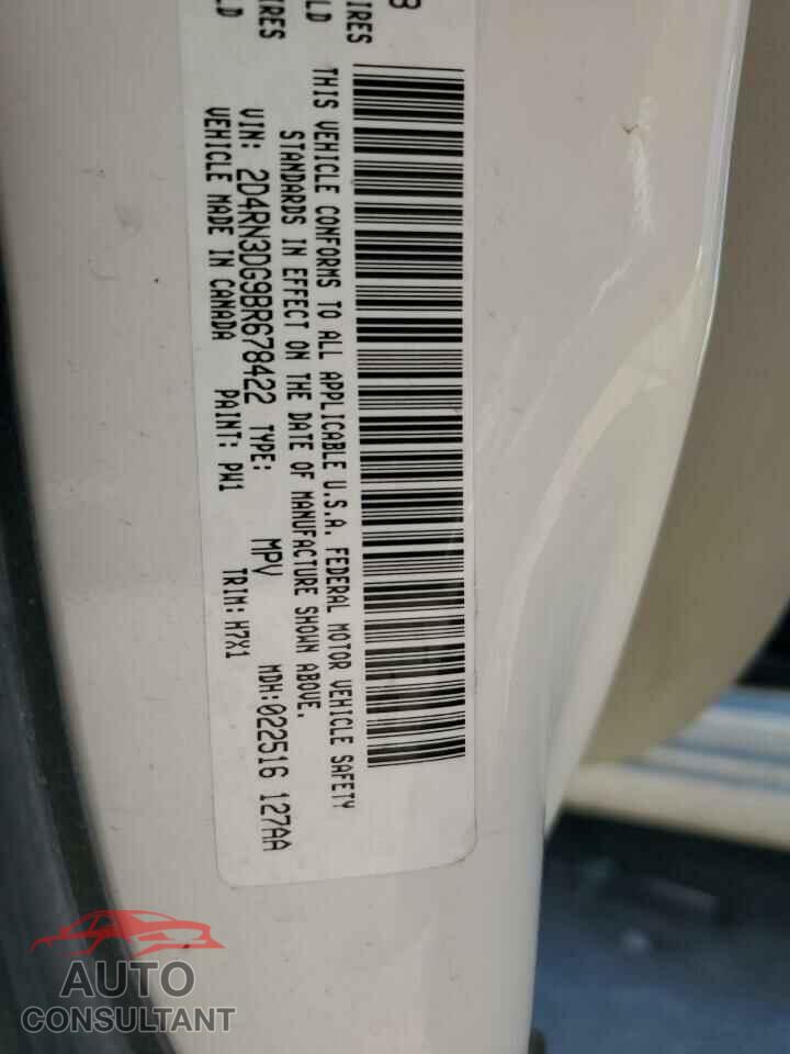 DODGE CARAVAN 2011 - 2D4RN3DG9BR678422