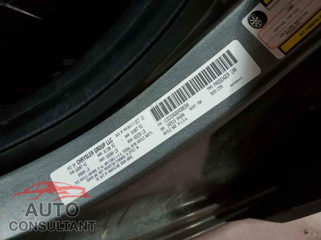 DODGE AVENGER 2013 - 1C3CDZAG8DN588390