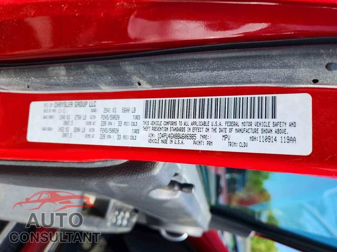 DODGE NITRO 2011 - 1D4PU4GX8BW606985