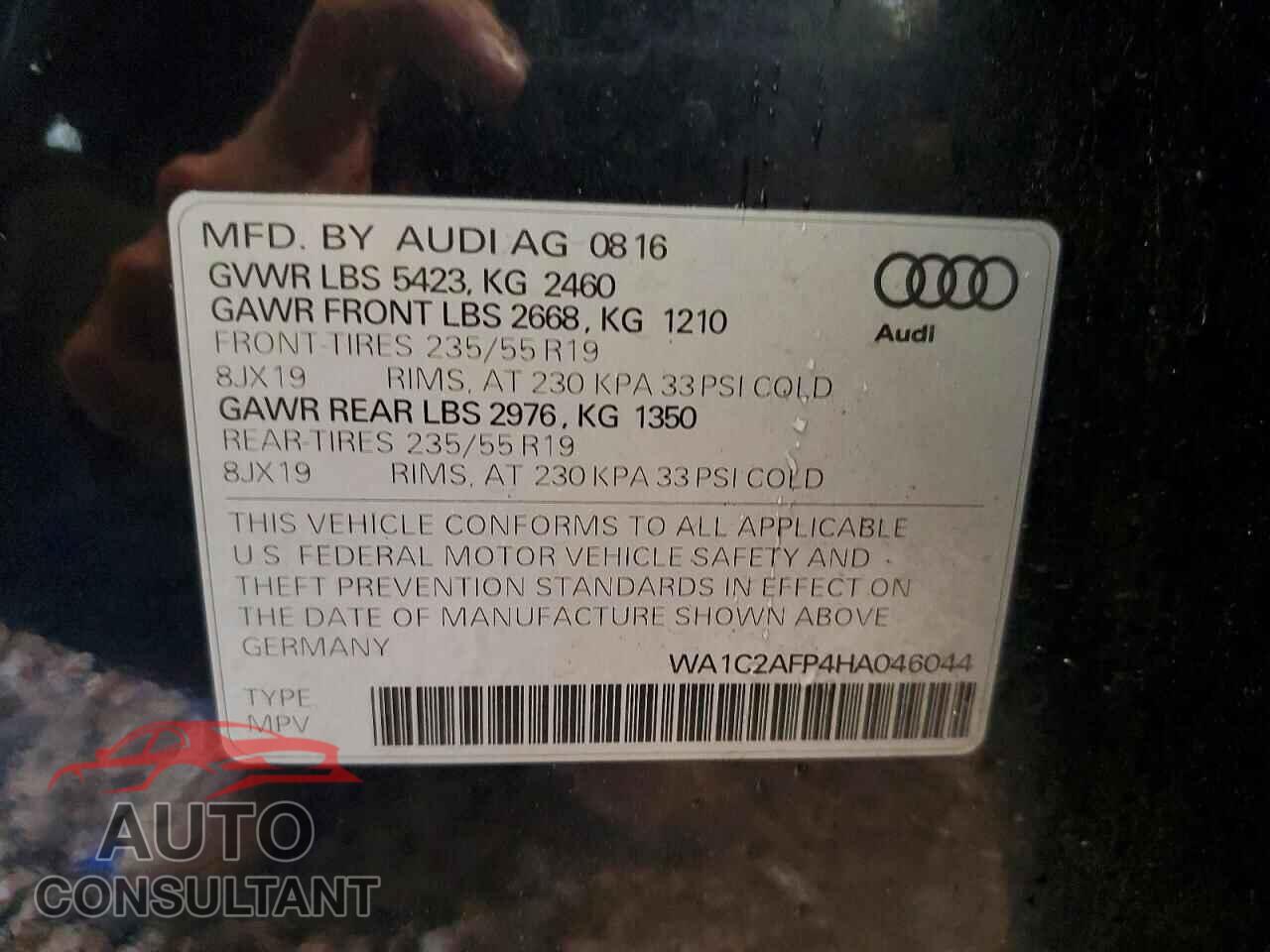 AUDI Q5 2017 - WA1C2AFP4HA046044