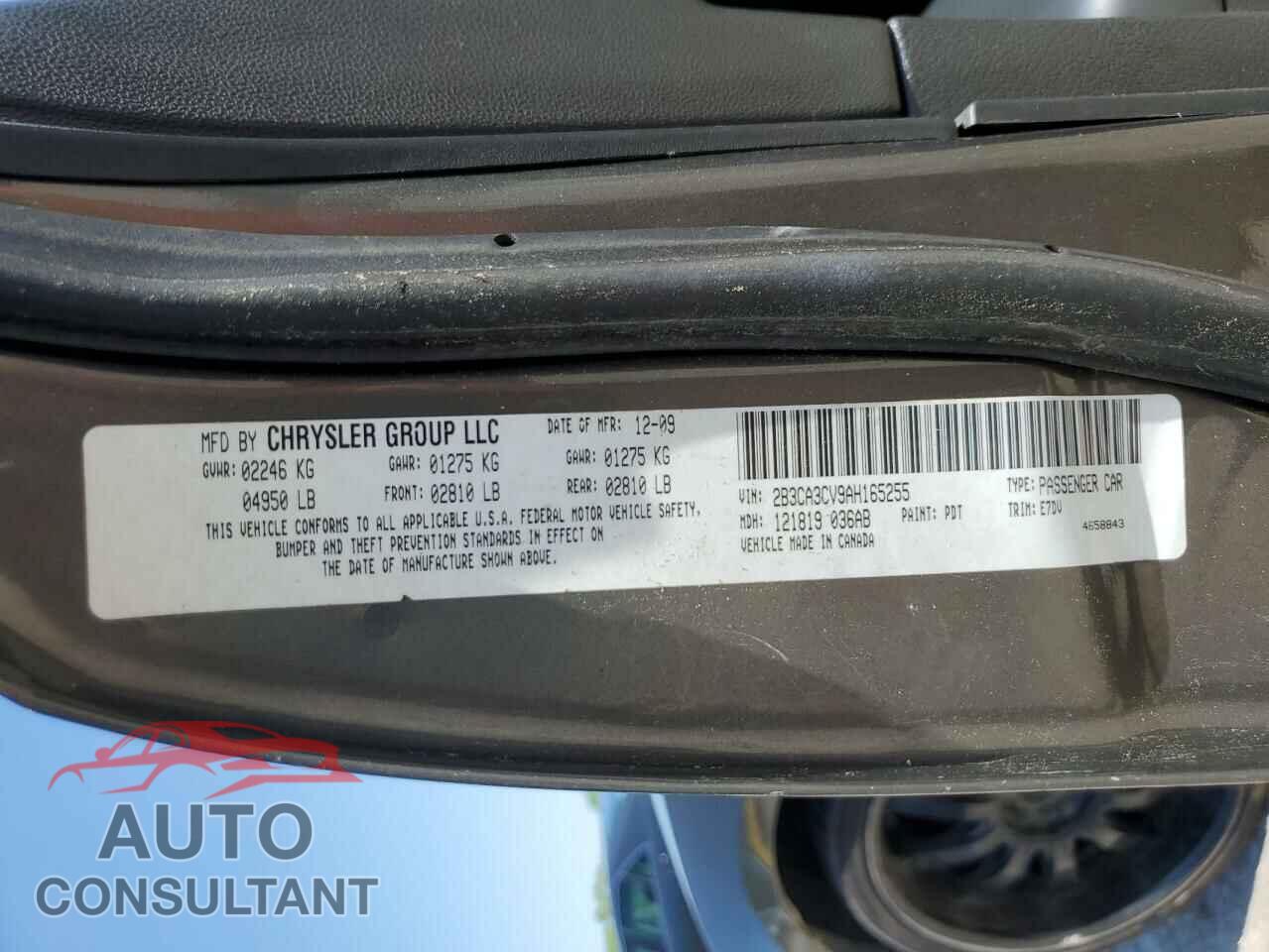 DODGE CHARGER 2010 - 2B3CA3CV9AH165255