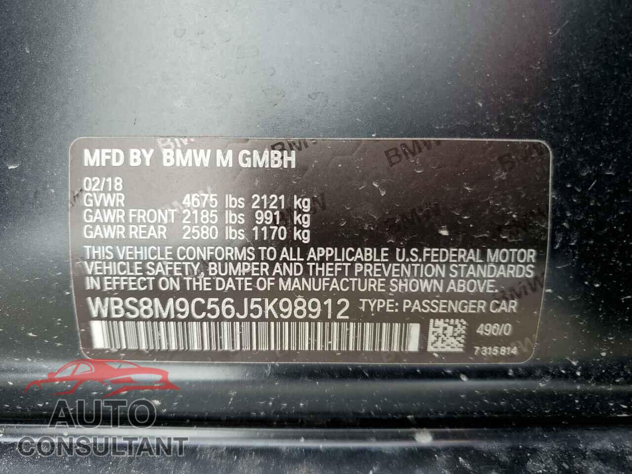 BMW M3 2018 - WBS8M9C56J5K98912