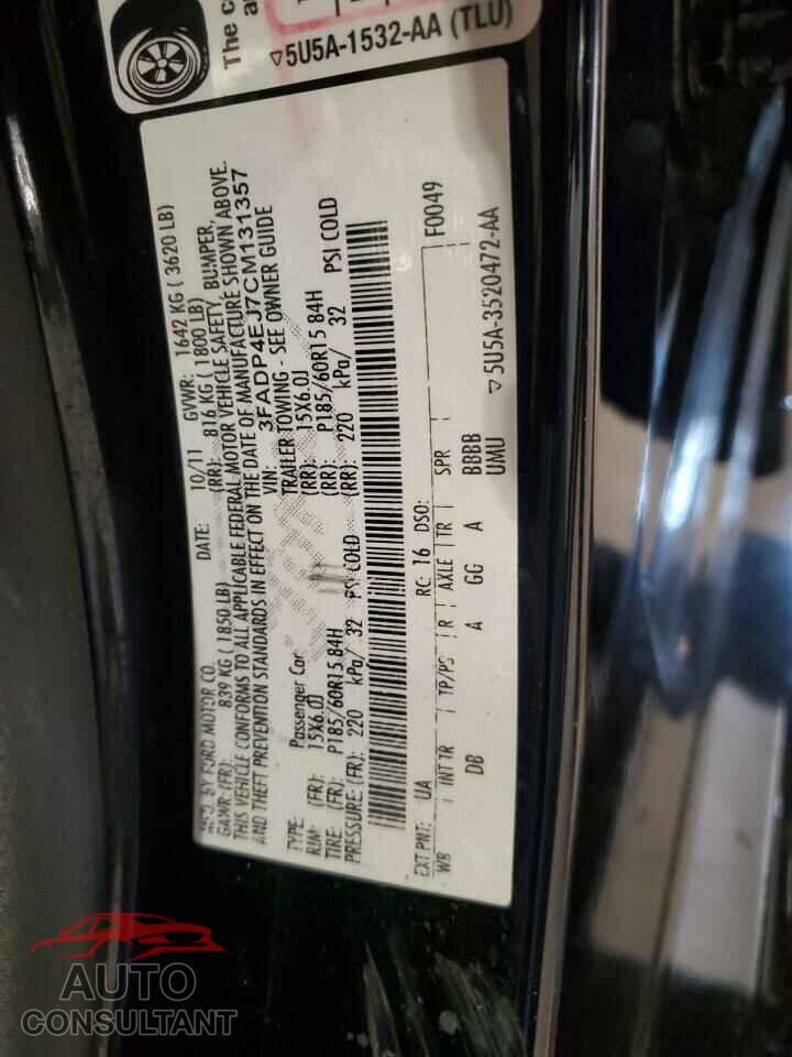 FORD FIESTA 2012 - 3FADP4EJ7CM131357