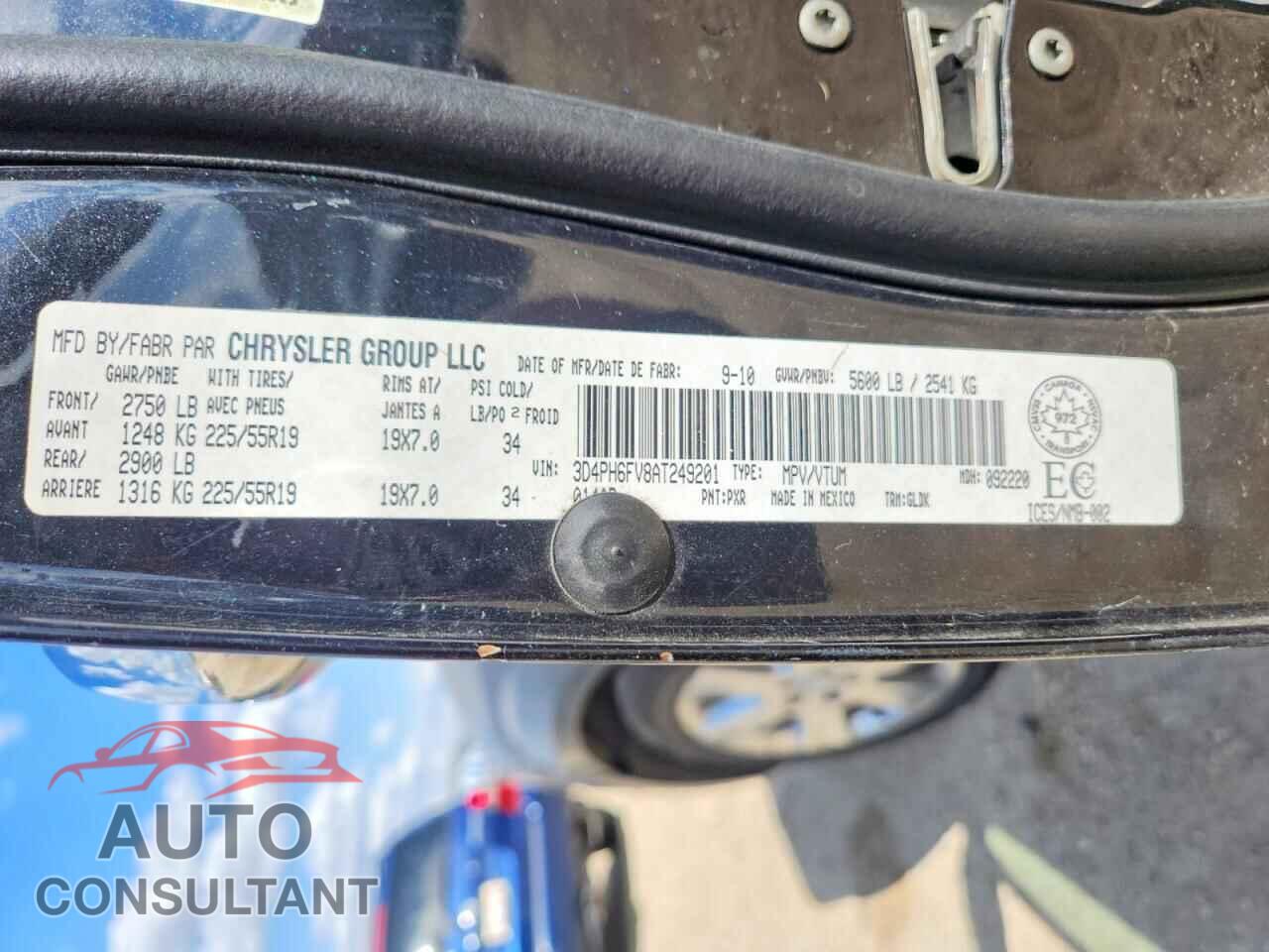 DODGE JOURNEY 2010 - 3D4PH6FV8AT249201