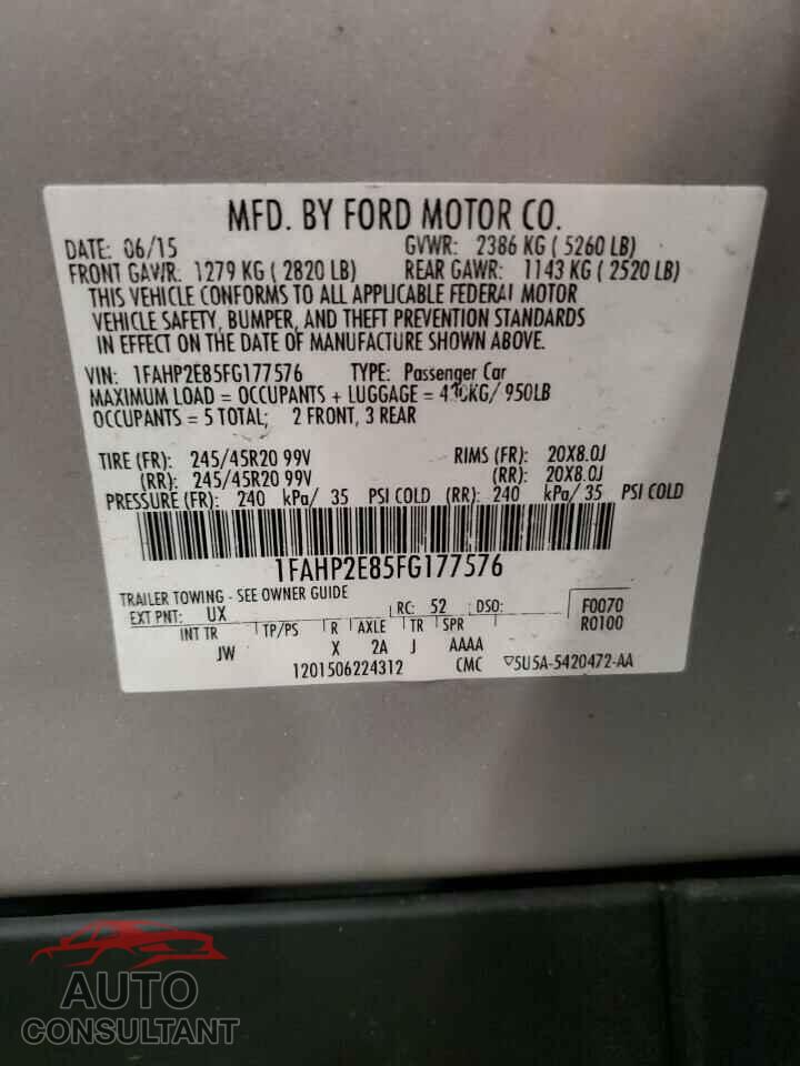 FORD TAURUS 2015 - 1FAHP2E85FG177576