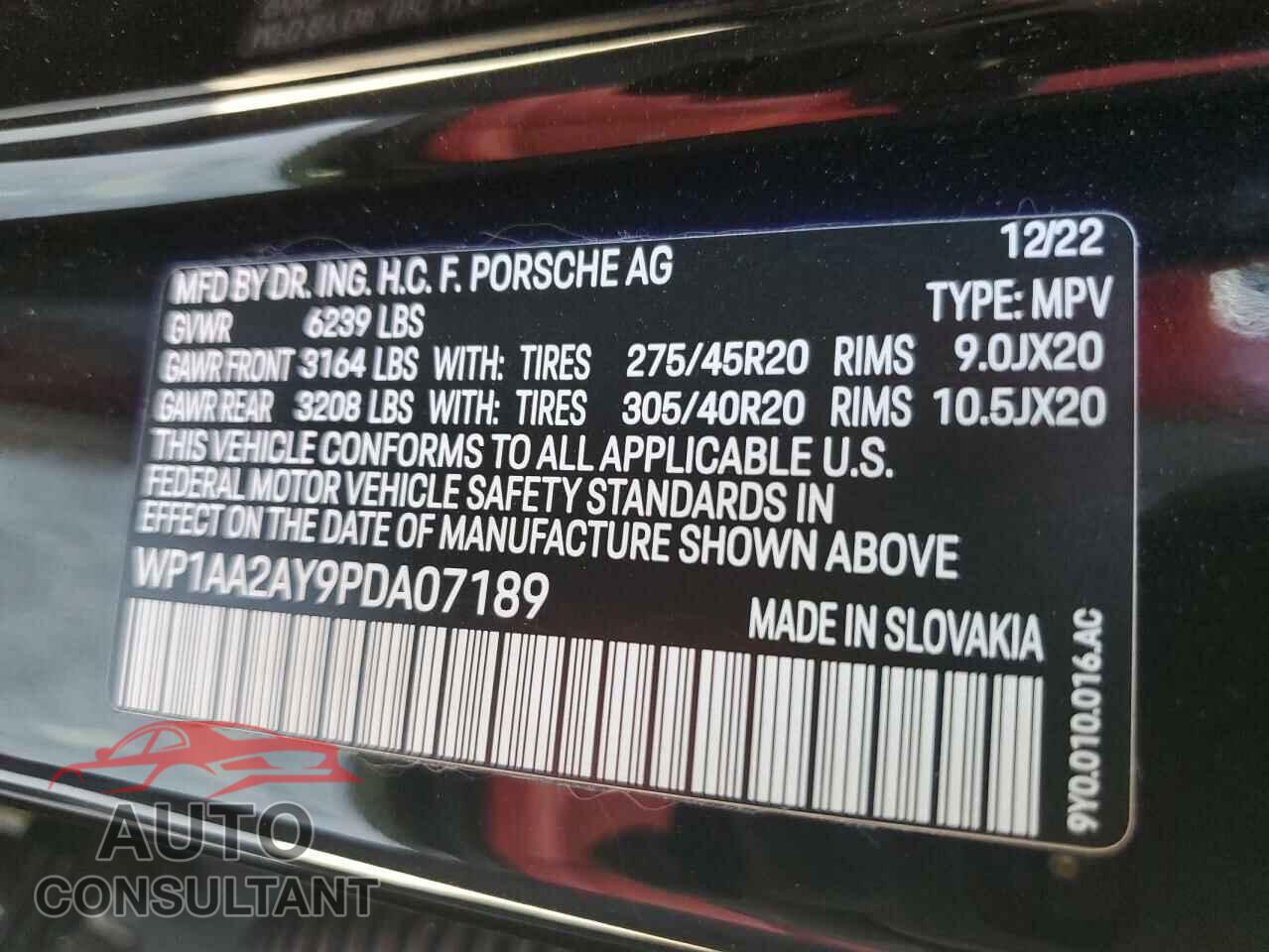 PORSCHE CAYENNE BA 2023 - WP1AA2AY9PDA07189