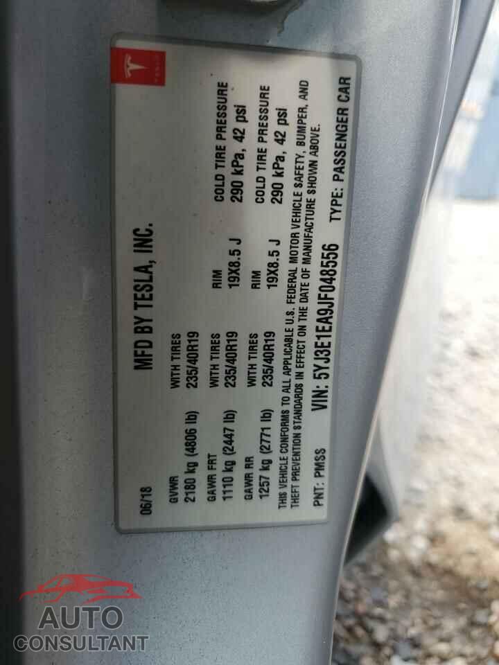 TESLA MODEL 3 2018 - 5YJ3E1EA9JF048556