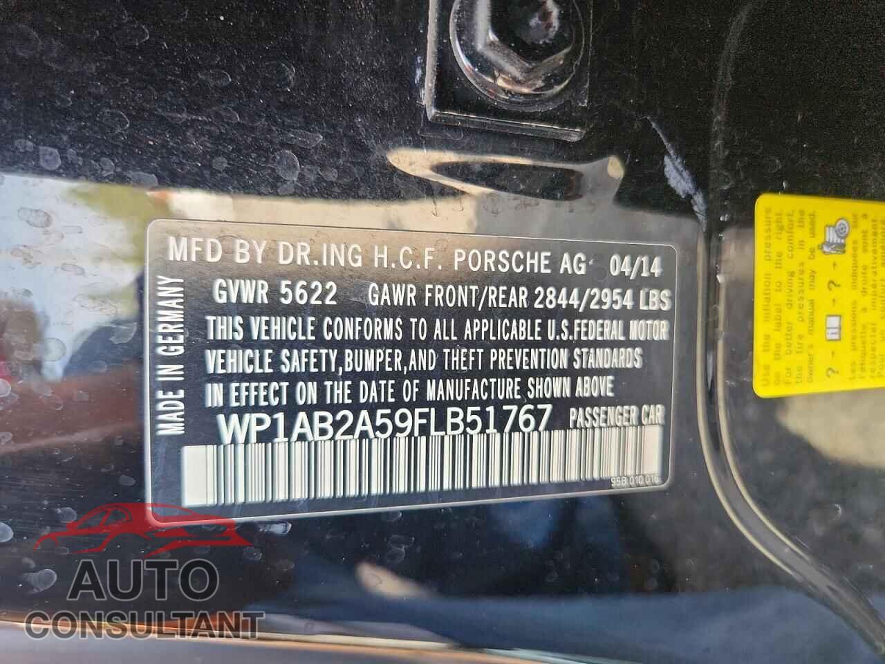 PORSCHE MACAN 2015 - WP1AB2A59FLB51767