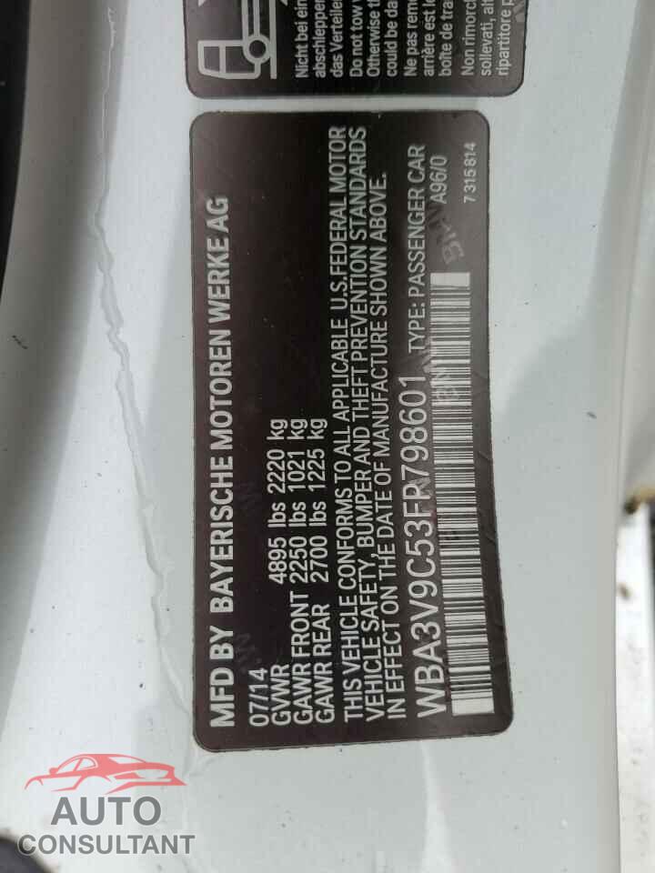 BMW 4 SERIES 2015 - WBA3V9C53FP798601