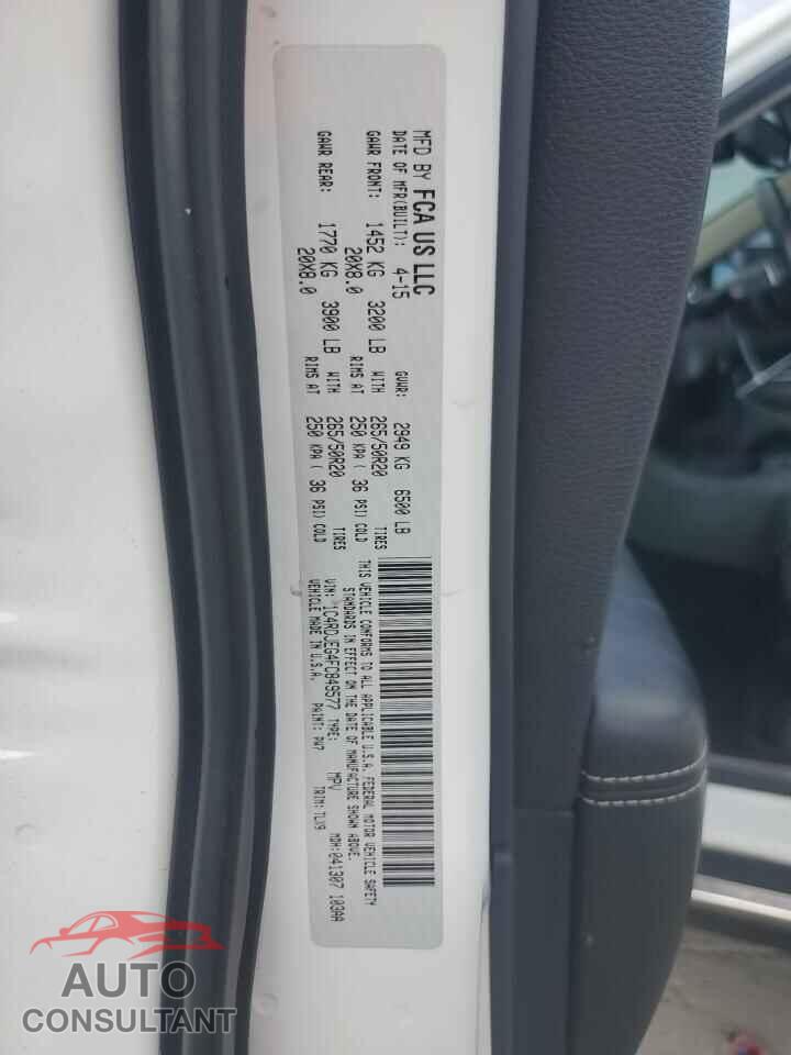 DODGE DURANGO 2015 - 1C4RDJEG4FC849577