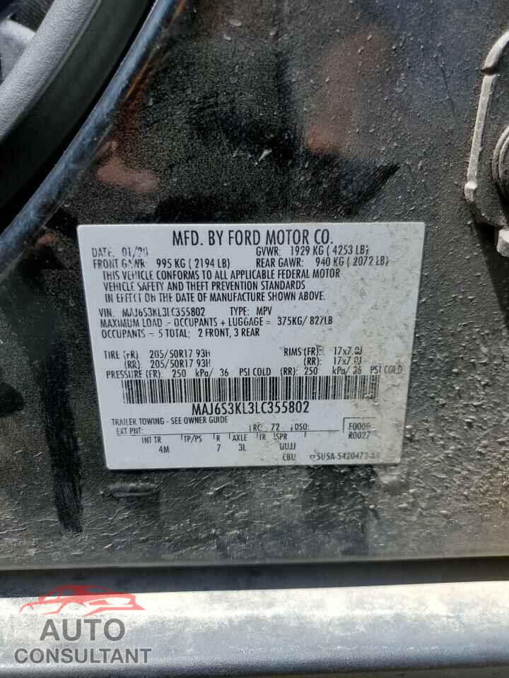FORD ECOSPORT 2020 - MAJ6S3KL3LC355802