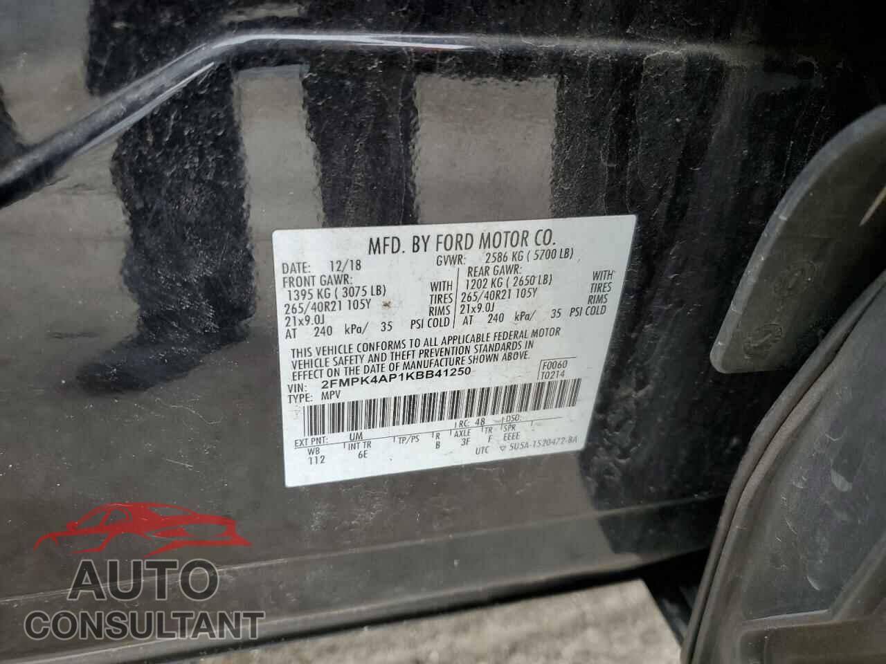 FORD EDGE 2019 - 2FMPK4AP1KBB41250