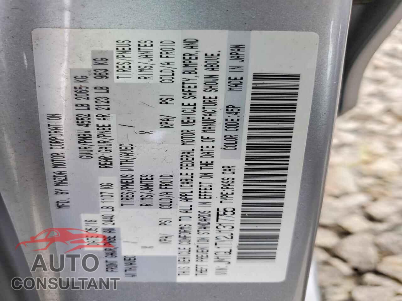 MAZDA 6 2018 - JM1GL1TY2J1317755