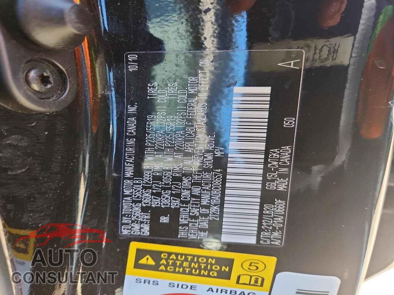 LEXUS RX350 2011 - 2T2BK1BA0BC086574