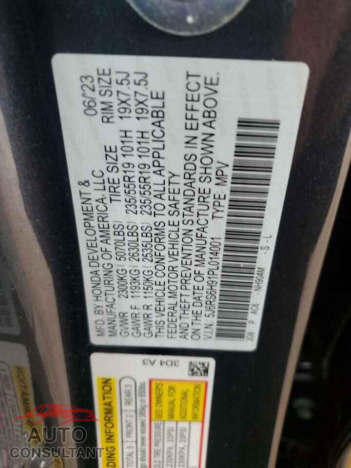 HONDA CRV 2023 - 5J6RS6H91PL014001