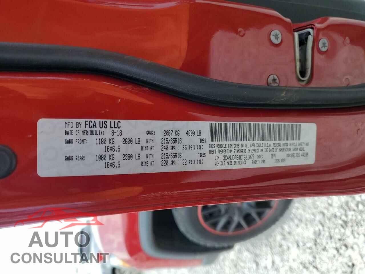 JEEP COMPASS 2019 - 3C4NJDAB4KT601072