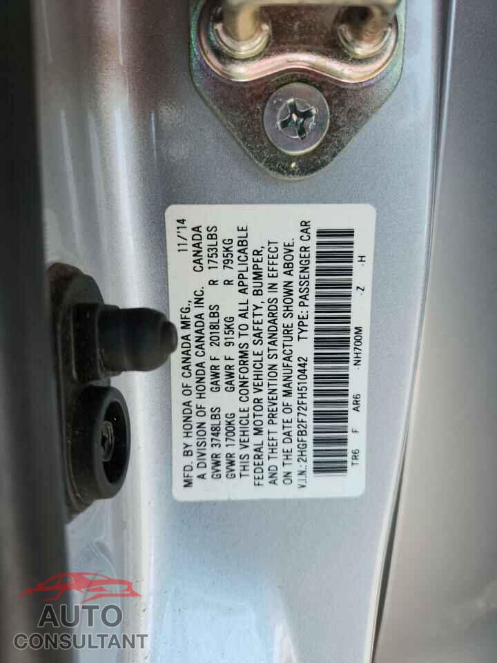 HONDA CIVIC 2015 - 2HGFB2F72FH510442