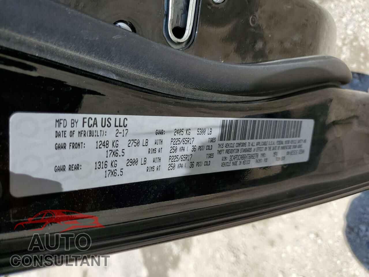 DODGE JOURNEY 2017 - 3C4PDCAB6HT608270