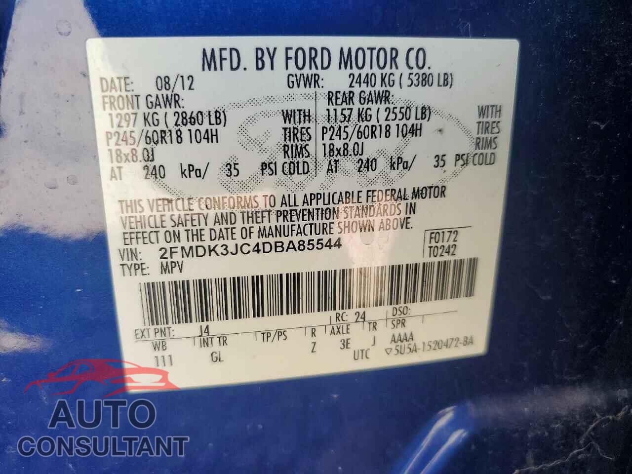 FORD EDGE 2013 - 2FMDK3JC4DBA85544