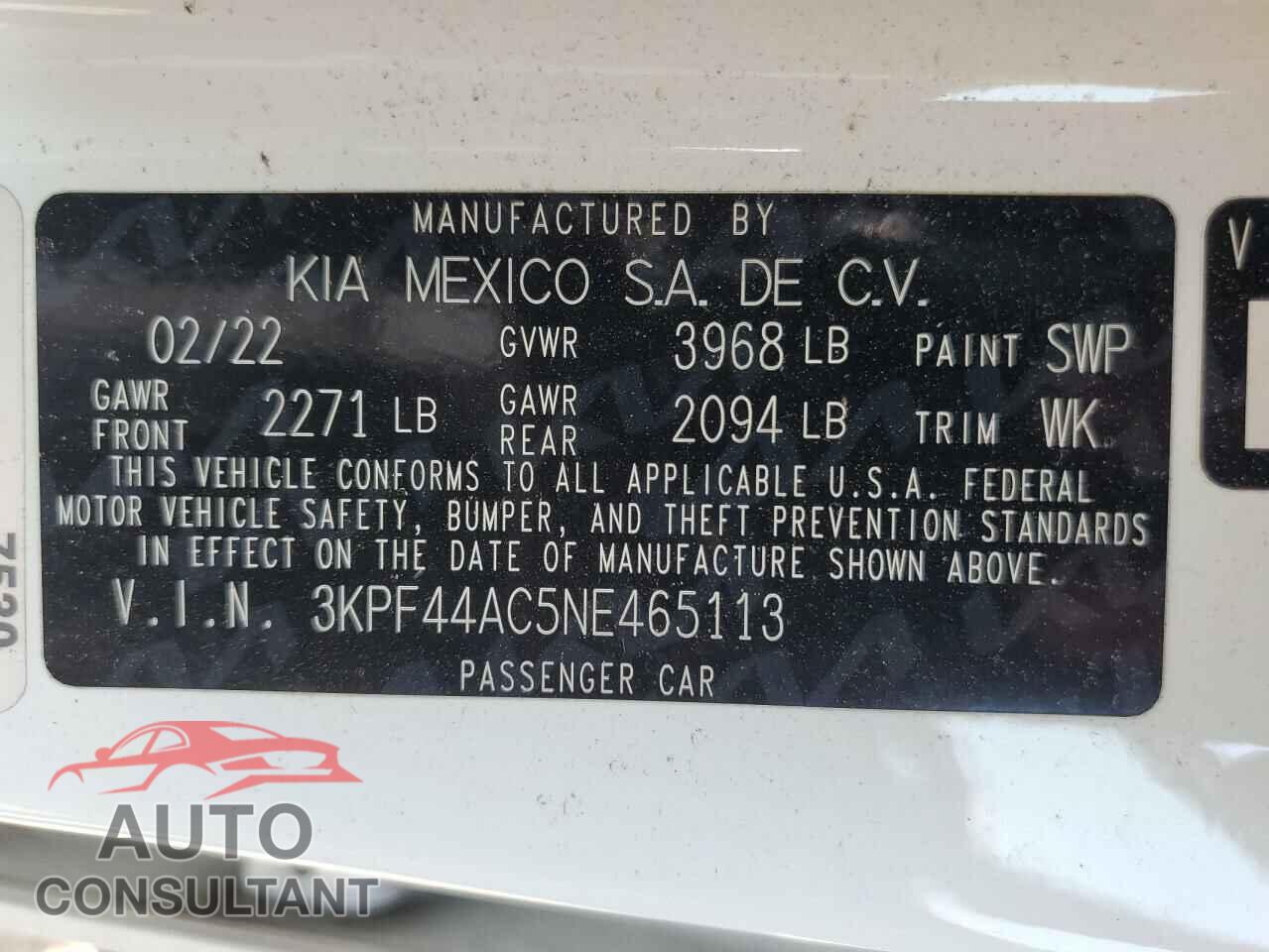 KIA FORTE 2022 - 3KPF44AC5NE465113