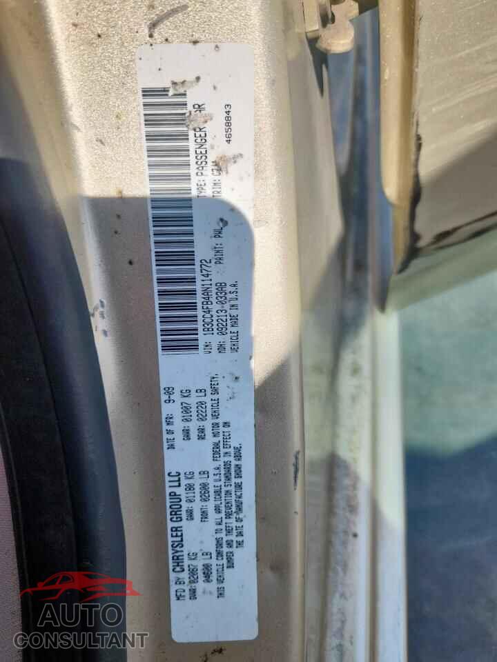 DODGE AVENGER 2010 - 1B3CC4FB4AN114772