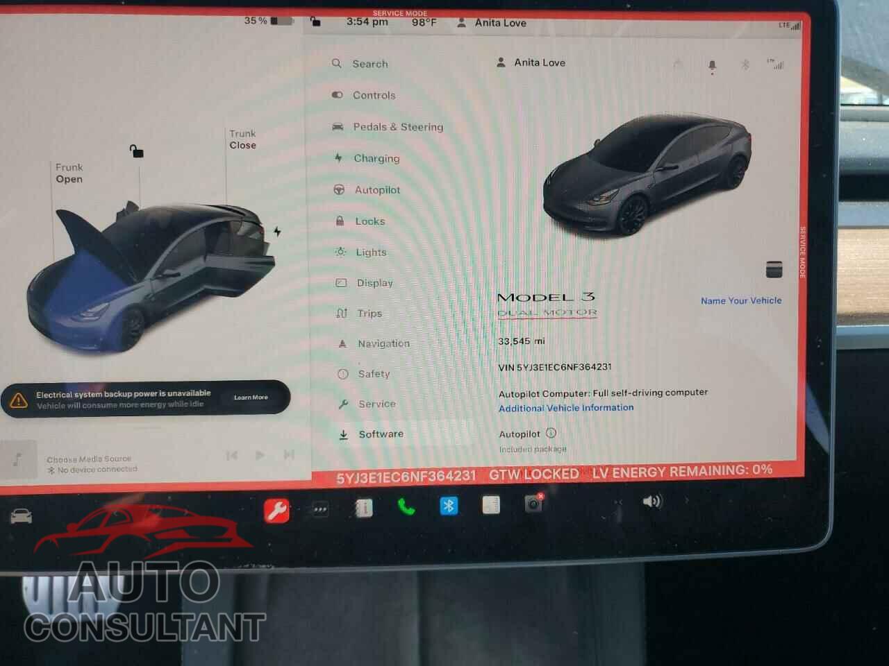 TESLA MODEL 3 2022 - 5YJ3E1EC6NF364231