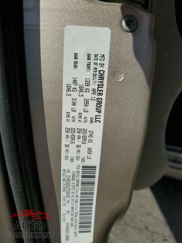 DODGE CARAVAN 2012 - 2C4RDGBG2CR336483