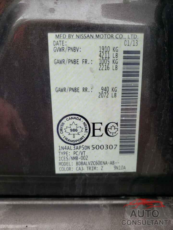 NISSAN ALTIMA 2013 - 1N4AL3AP5DN500307