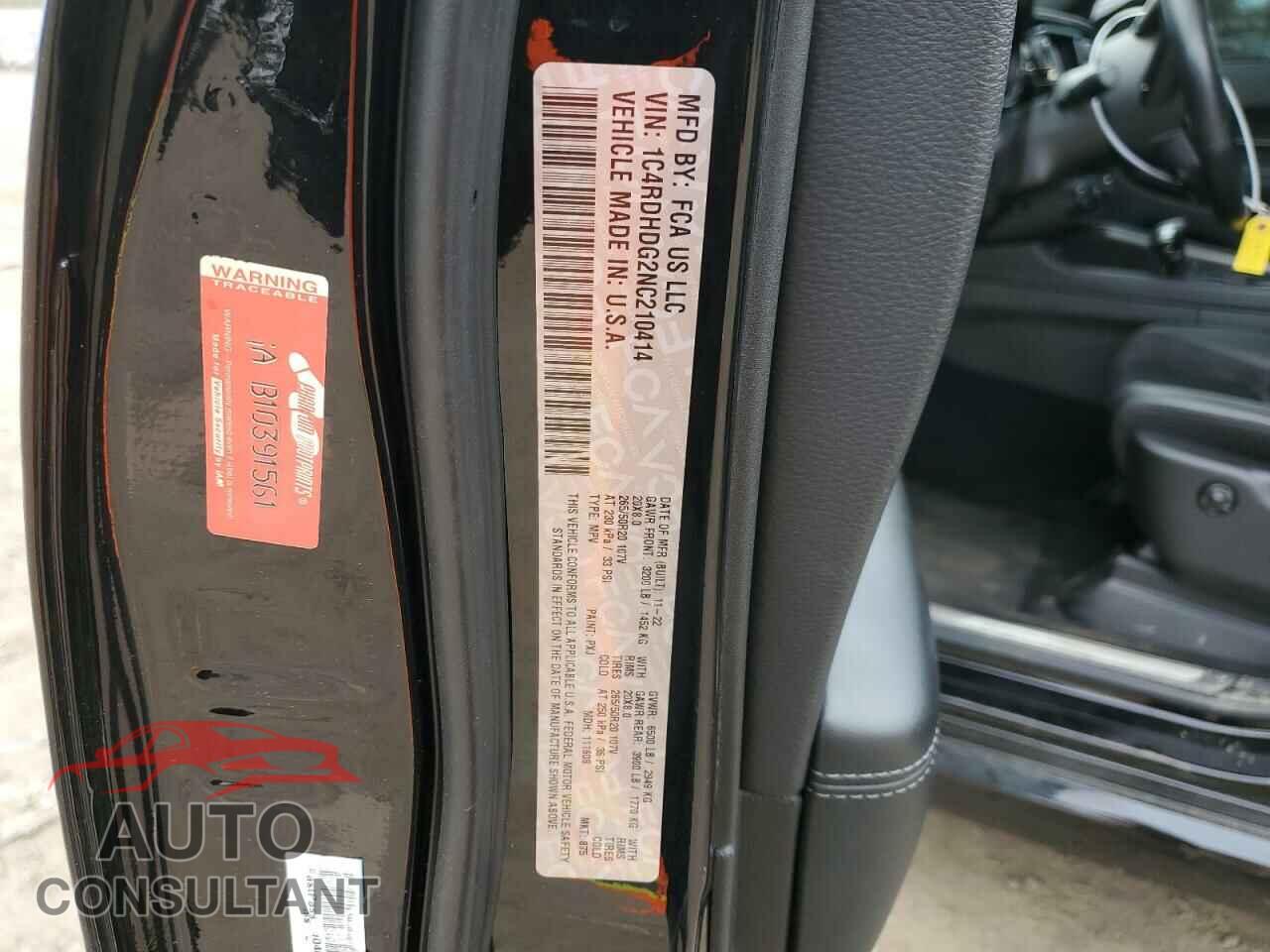 DODGE DURANGO 2022 - 1C4RDHDG2NC210414