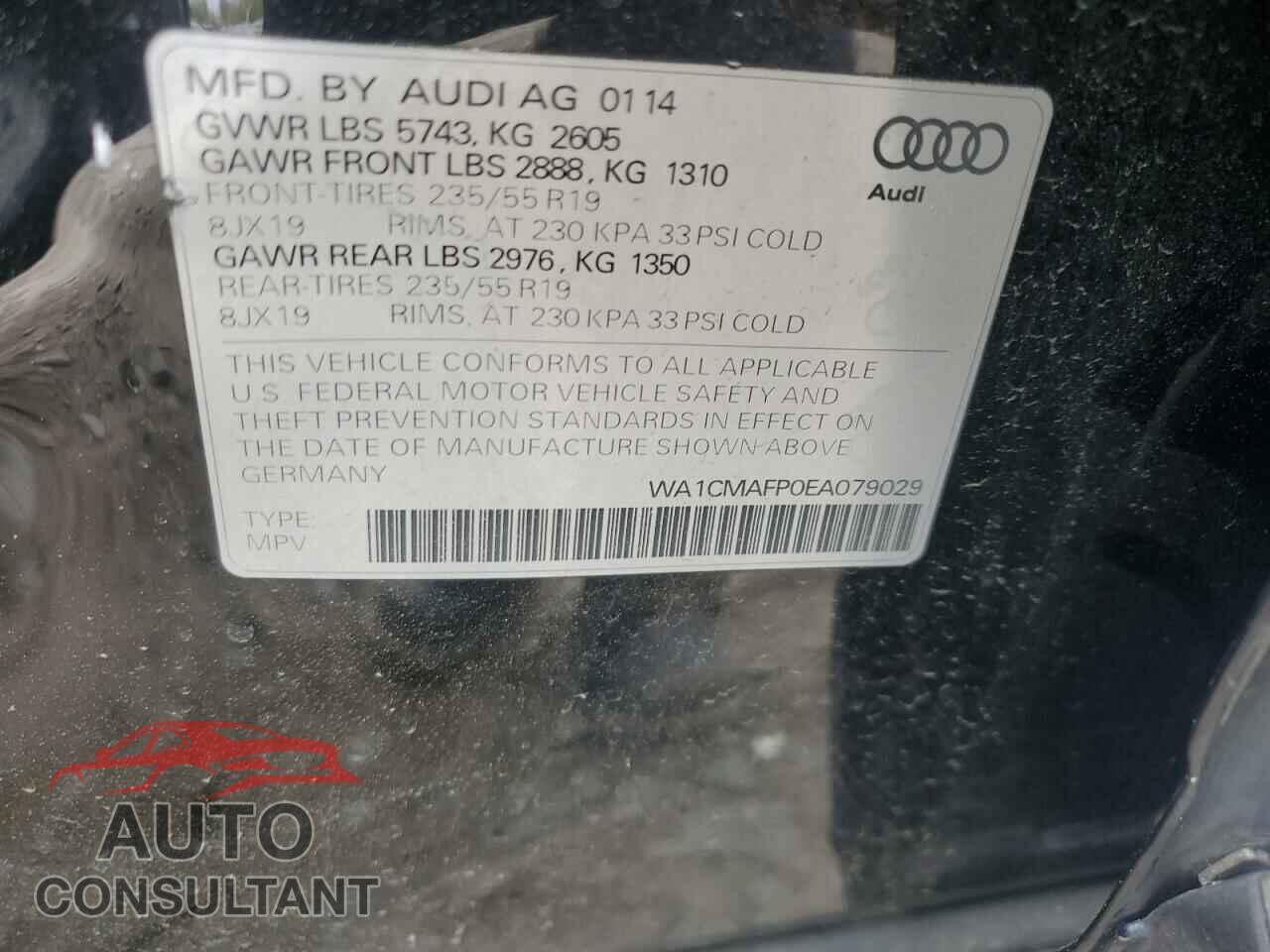 AUDI Q5 2014 - WA1CMAFP0EA079029