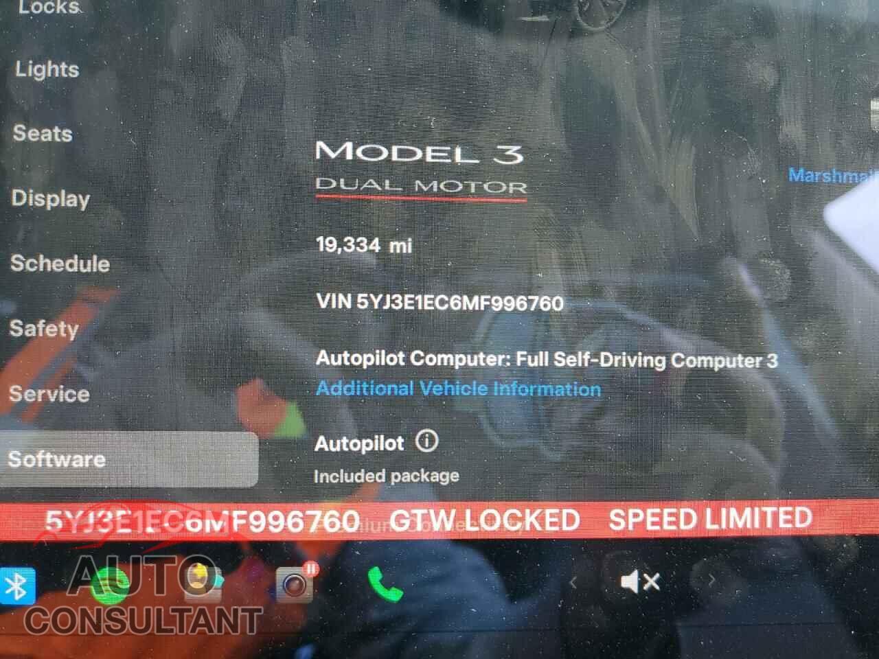 TESLA MODEL 3 2021 - 5YJ3E1EC6MF996760
