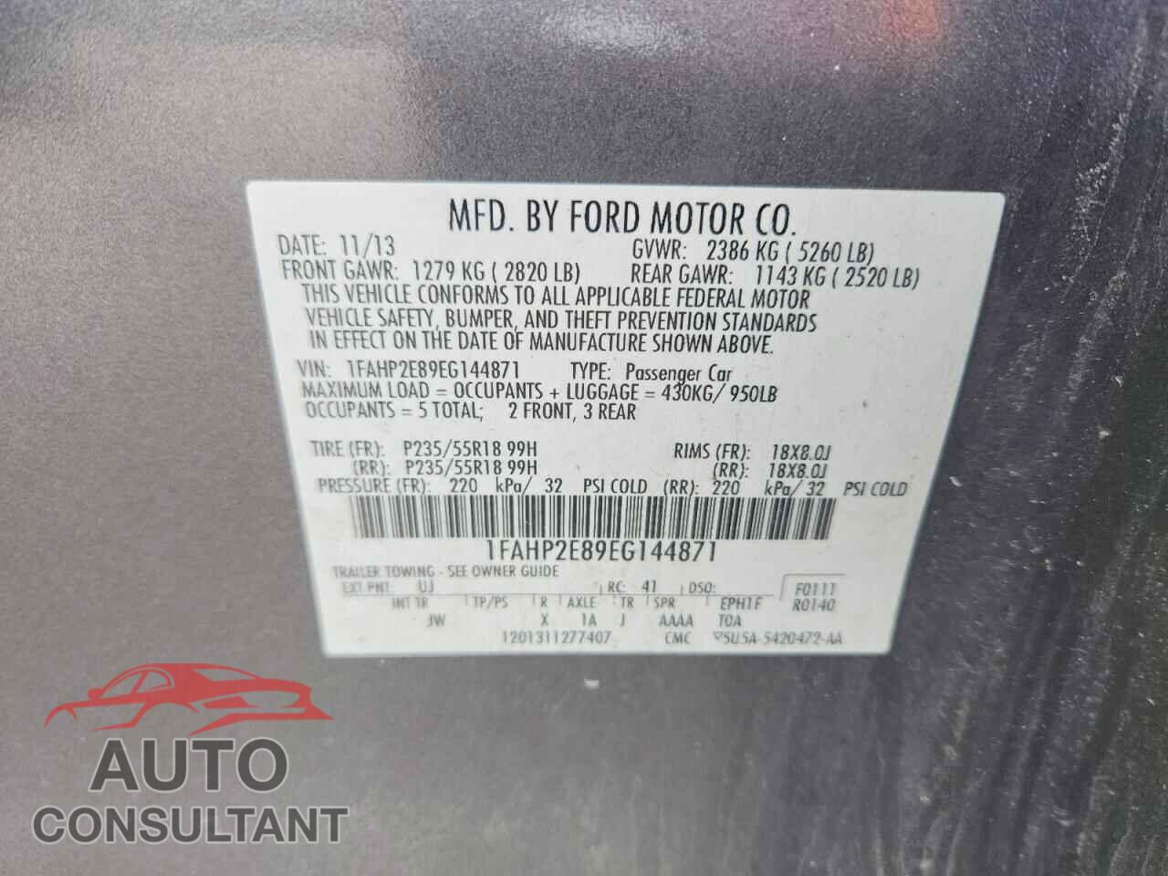 FORD TAURUS 2014 - 1FAHP2E89EG144871