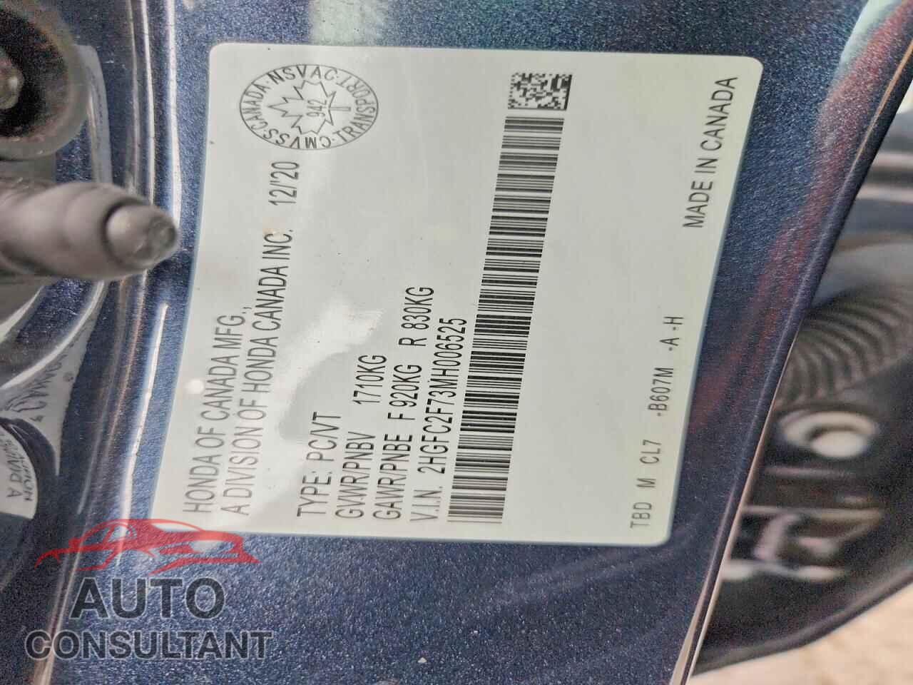 HONDA CIVIC 2021 - 2HGFC2F73MH006525