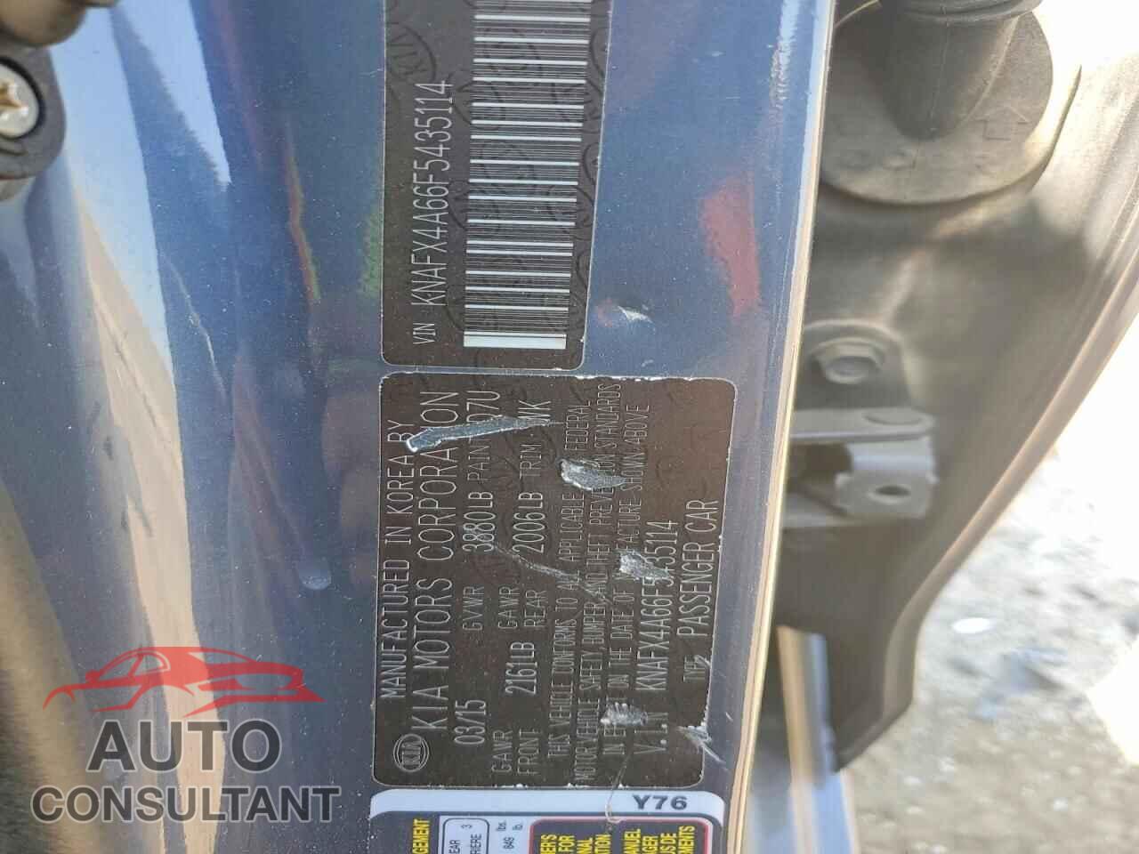 KIA FORTE 2015 - KNAFX4A66F5435114
