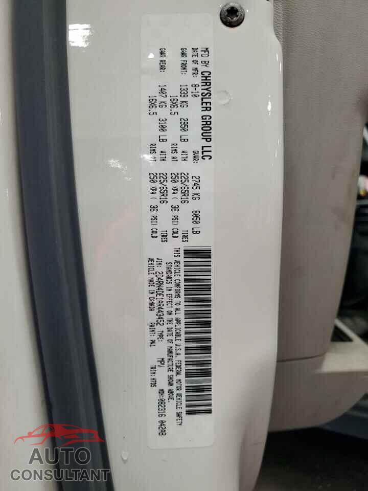 DODGE CARAVAN 2010 - 2D4RN4DE1AR443452