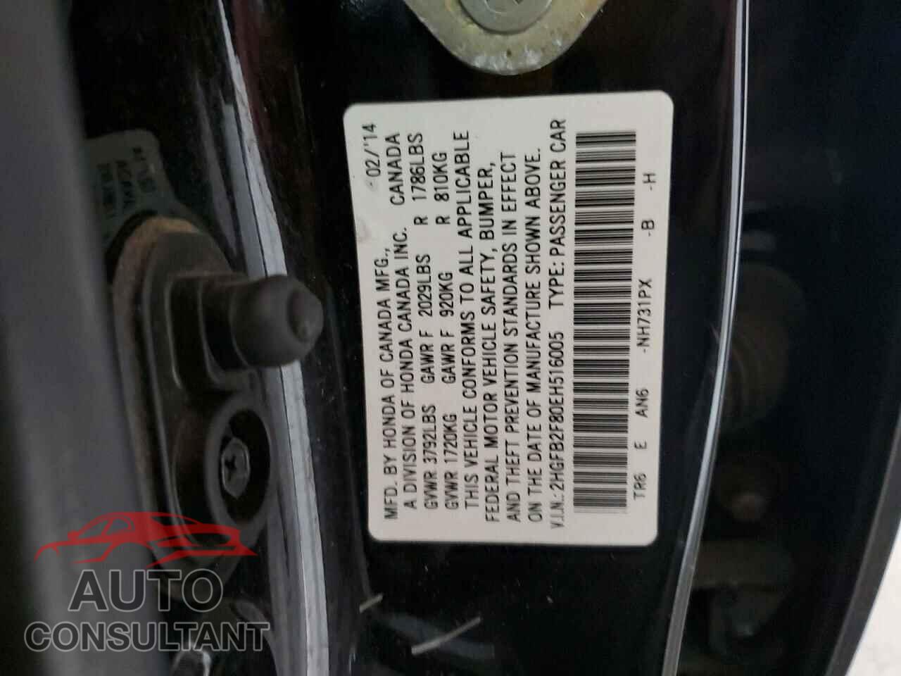 HONDA CIVIC 2014 - 2HGFB2F80EH516005