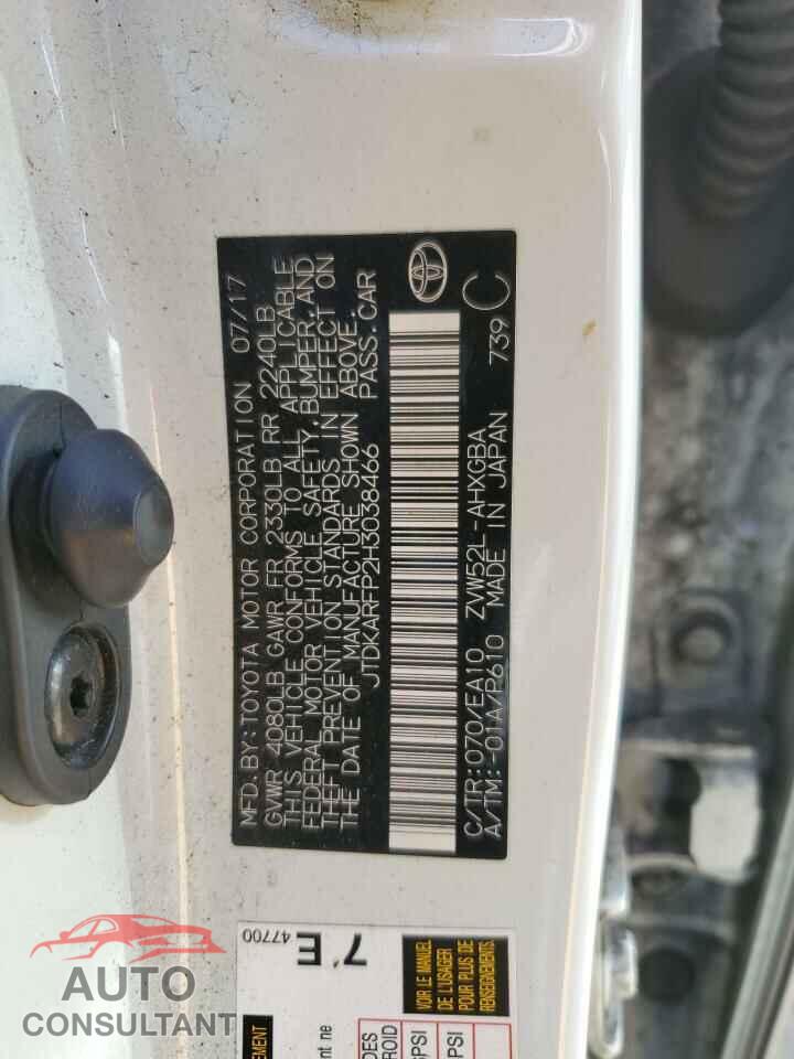 TOYOTA PRIUS 2017 - JTDKARFP2H3038466