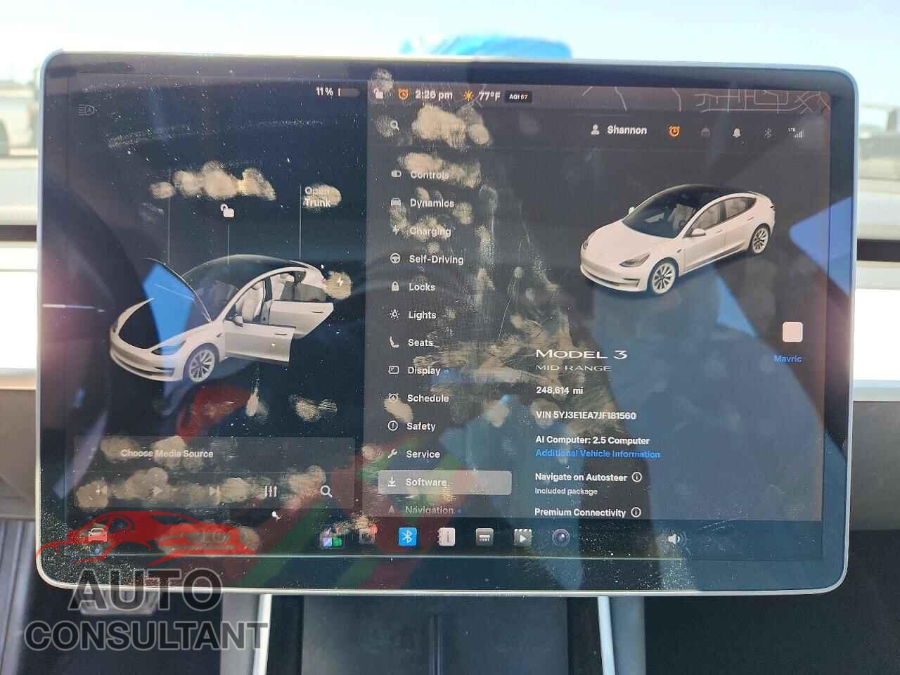 TESLA MODEL 3 2018 - 5YJ3E1EA7JF181560