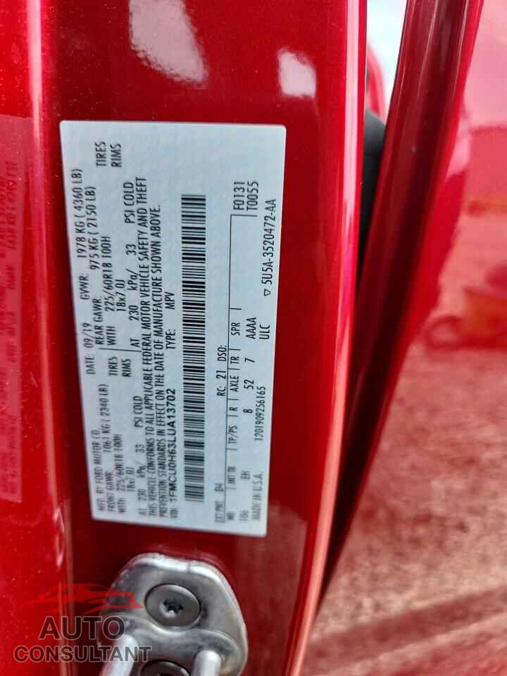 FORD ESCAPE 2020 - 1FMCU0H63LUA13702