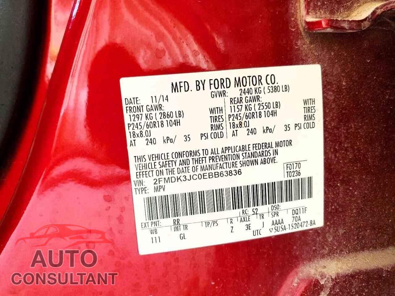 FORD EDGE 2014 - 2FMDK3JC0EBB63836