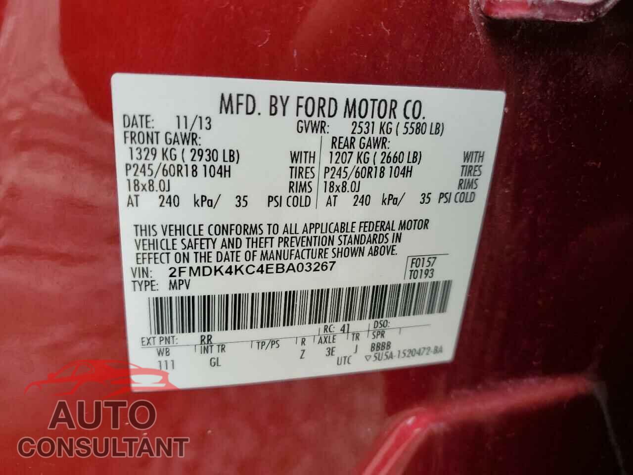 FORD EDGE 2014 - 2FMDK4KC4EBA03267
