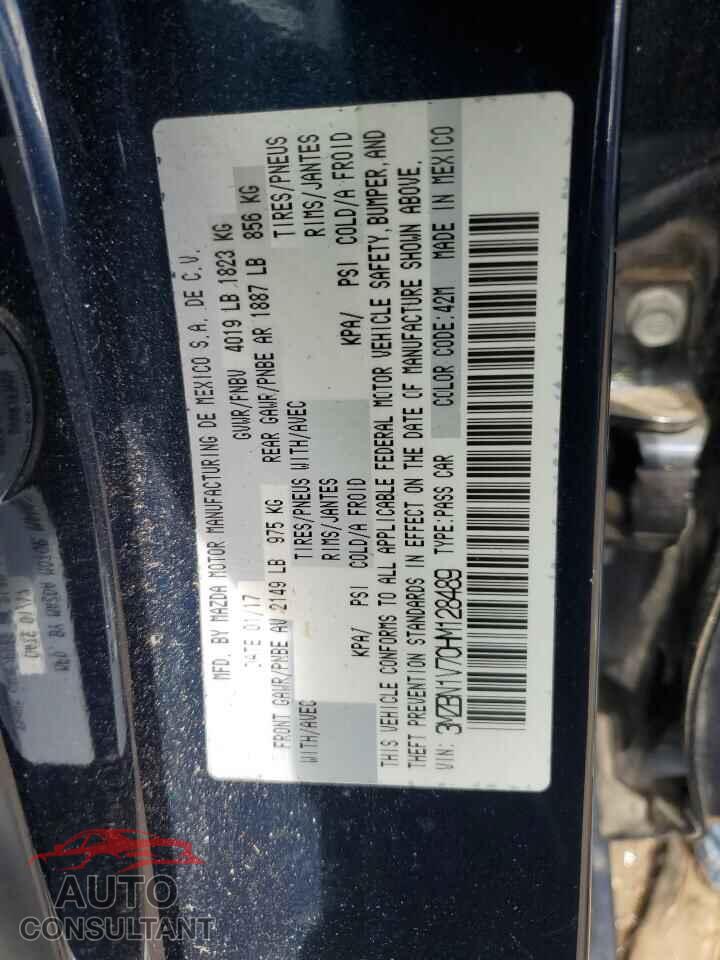 MAZDA 3 2017 - 3MZBN1V70HM128489