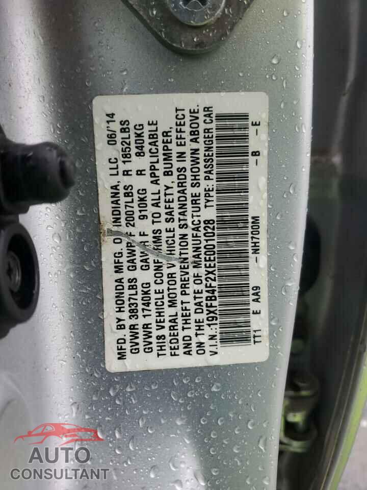 HONDA CIVIC 2014 - 19XFB4F2XEE001028